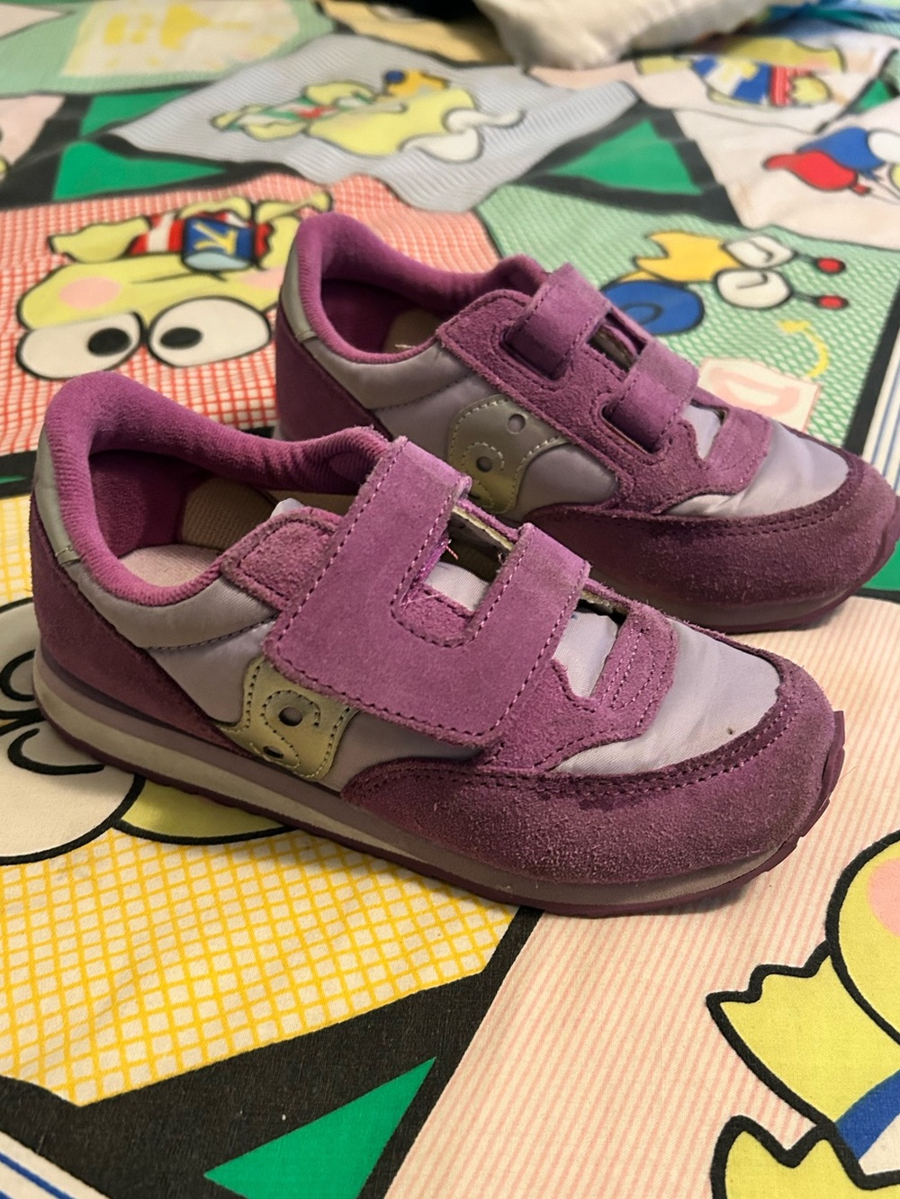 Saucony Purple Kids Velcro Sneakers